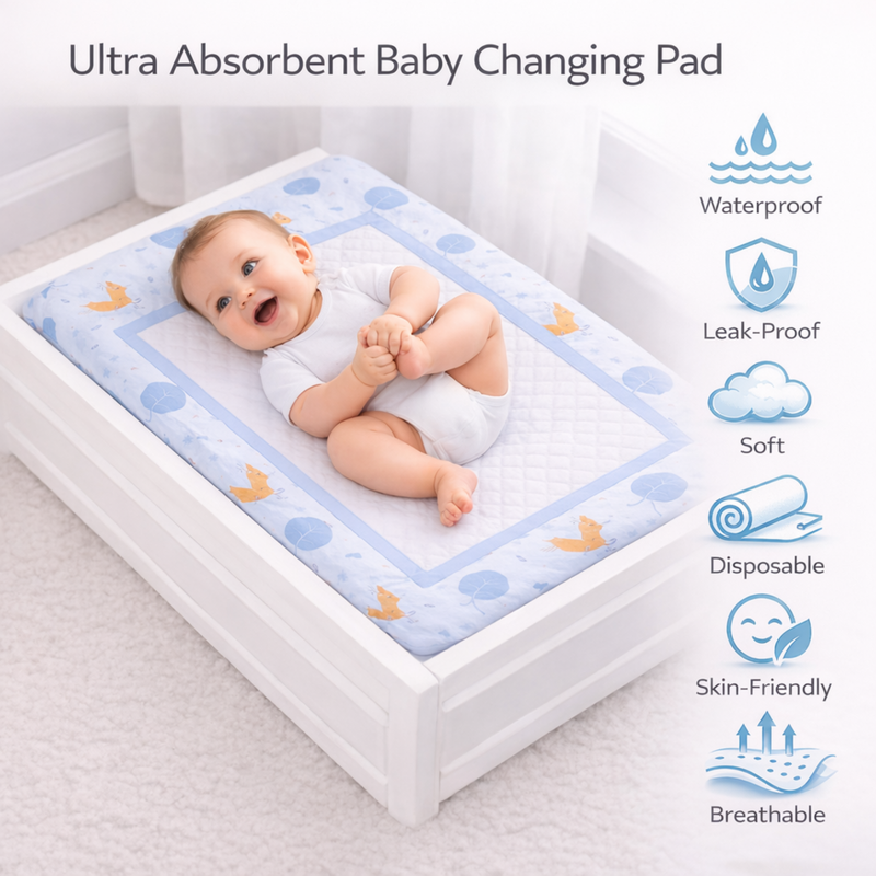 200 Pack -Disposable Changing Pads for Baby – 45 x 33cm | (2 Packs of 100)
