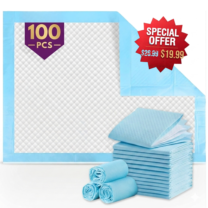 100 Pack-Disposable Changing Pads for Baby –13 x 18 Inch |Leak-Proof 6-Layer|